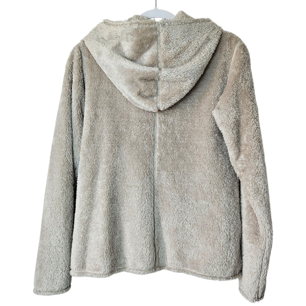 Patagonia Hooded Fuzzy Fleece Button Up Jacket Womens S Beige - Picture 2 of 8